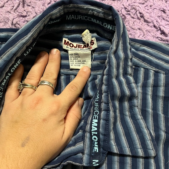 Men’s stripped 3XL MoJeans button down - Picture 2 of 3